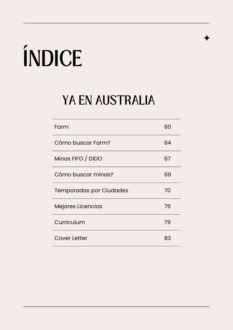 Índice, página 3: Ya en Australia